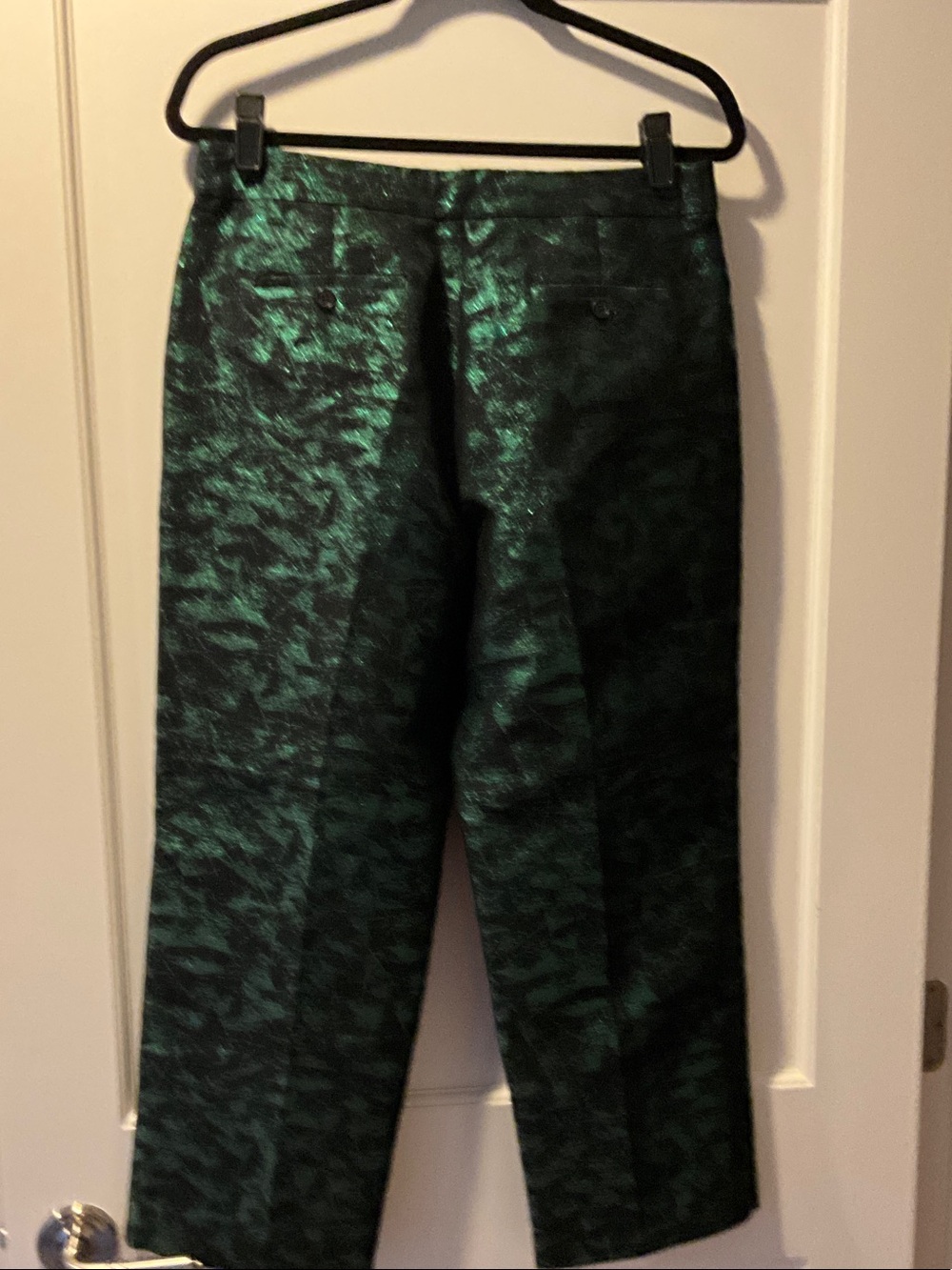 J. Crew Shimmering Emerald Straight-Leg Pants - Picture 2 of 4